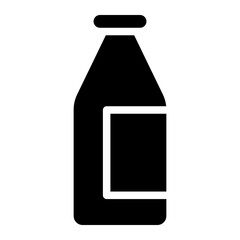 bottle glass of milk icon