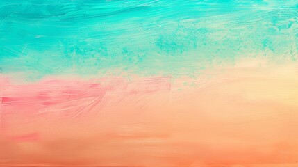 Fototapeta na wymiar Tropical Paradise - A vibrant gradient from turquoise to pink, embodying a tropical island sunset, with a smooth, sandy texture. 