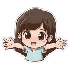 Baby girl looking for hug cute sticker