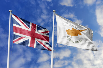3D illustration, United Kingdom and Cyprus alliance and meeting, cooperation of states.