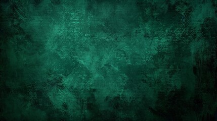 Elegant dark emerald green background with black shadow border and old vintage grunge texture design - obrazy, fototapety, plakaty