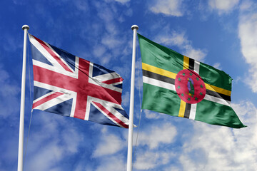 3D illustration, United Kingdom and Dominica alliance and meeting, cooperation of states.