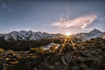 sunrise in the mountains