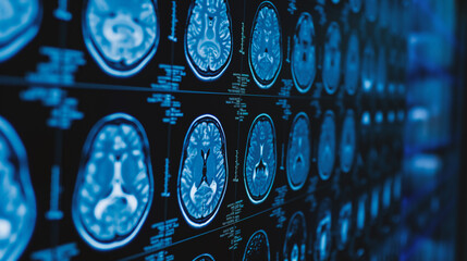 Medical X-ray image of the human brain, close-up - obrazy, fototapety, plakaty