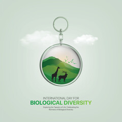 International Day for Biological Diversity.Biological Diversity creative ads design. social media posts, vector, and 3D illustrations.
