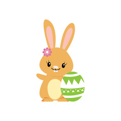 Easter cartoon bunny or rabbit. Easter cartoon bunny vector illustration.