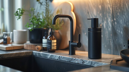 Modern kitchen sink and accessories