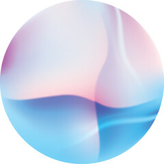 Illustration of an abstract sphere in pink and blue fluid colors