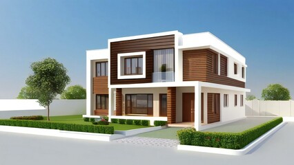 3d illustration luxury house on white background, Concept for real estate or property
