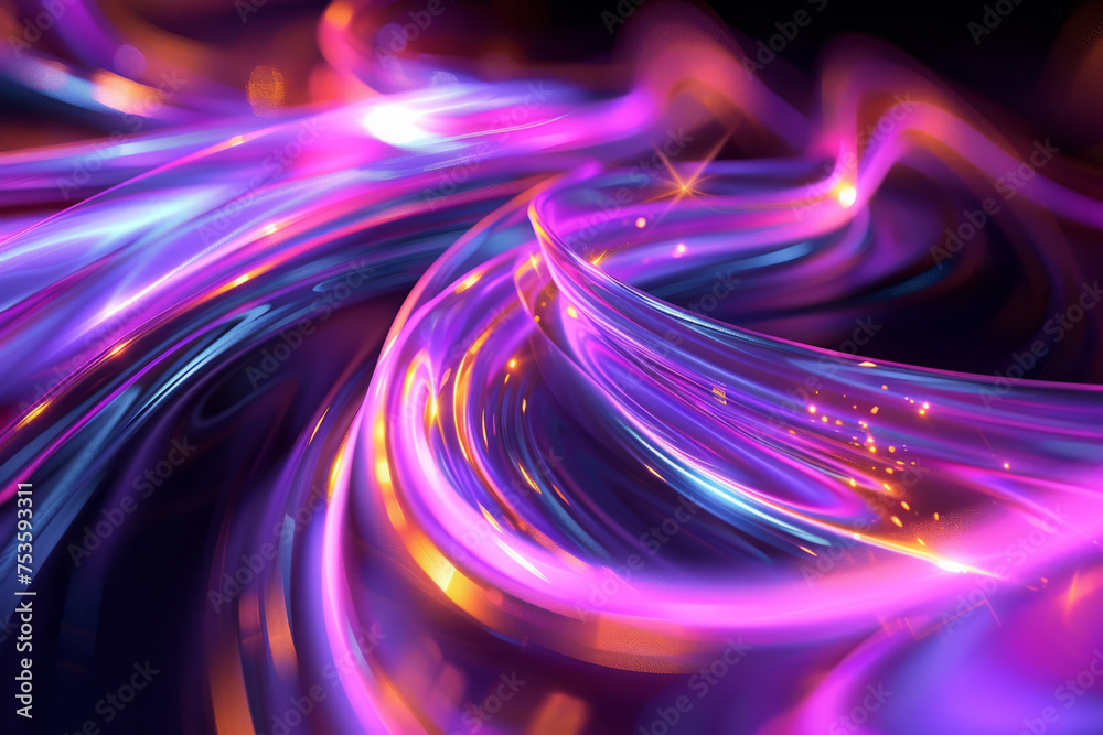 Canvas Prints purple holographic abstract wave, background or pattern, creative design template