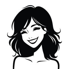 Carefree Woman Illustration - Elegant Female Silhouette in Vector Format