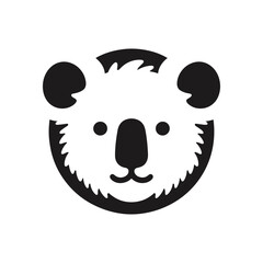 Smiling Koala Face Vector - Perfect for Kids' Designs and Logos