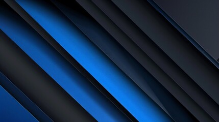 Fototapeta premium Modern black blue abstract background. Minimal. Color gradient. Dark. Web banner. Geometric shape. 3d effect. Lines stripes triangles. Design. Futuristic. Cut paper or metal effect. Luxury. Premium.