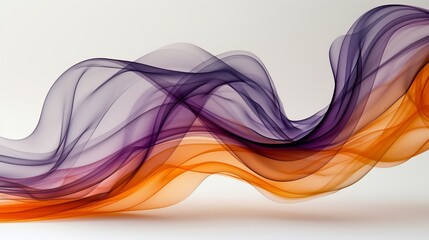 Colorful Wave of Smoke on White Background