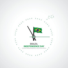 brazil independence day. brazil independence day creative ads design. social media post, vector, 3D illustration.