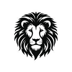 Fototapeta premium Majestic Lion Head Vector - Bold Black and White Animal Logo Design