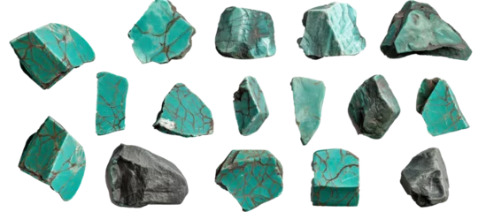 Fototapeten Turquoise gemstone texture with transparent Background © kanurism
