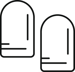 Device earplugs icon outline vector. Cover foam canal. Medical noise reduction