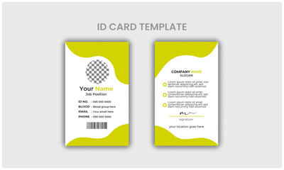 Creative Professional ID Card Design. Corporate Id card design, Professional Id card Design. Beautiful yellow ID card design. creative curved shape id card design.