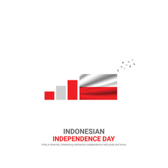 indonesia independence day. indonesia independence day creative ads design. vector 3D illustration.
