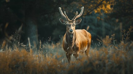 Naklejka premium a cinematic and Dramatic portrait image for deer