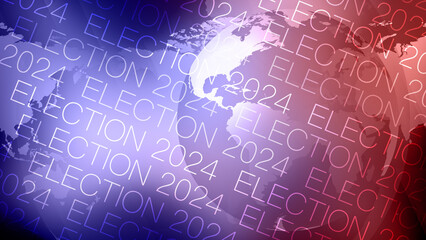 Obraz premium Election background with world globe design featuring 2024 election text and political theme
