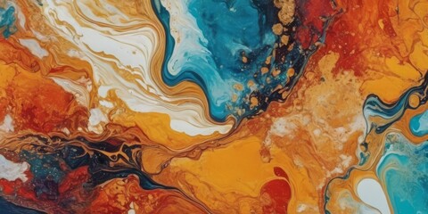 Marble, ink, paint, abstraction. Close-up image. Colorful abstract painting background. Oil paint with a high textured