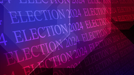 Election text abstract background displaying 2024 presidential election news results, and information in creative, political themed layout