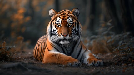 a cinematic and Dramatic portrait image for tiger