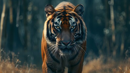 a cinematic and Dramatic portrait image for tiger