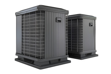 Large Commercial Heat Pump Unit 3D Illustration Isolated on a Transparent Background