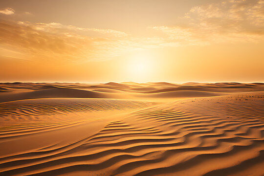 sunset in the sand, sunset in the desert, generative ai