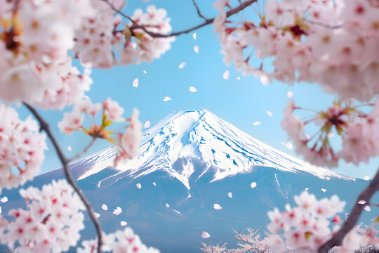 Spring's Embrace at Mount Fuji