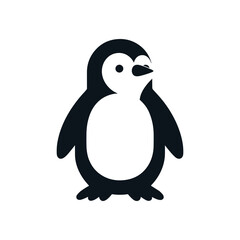 Black & White Penguin Silhouette: Polar Bird Logo