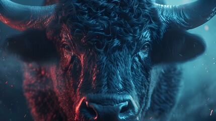 a cinematic and Dramatic portrait image for bull