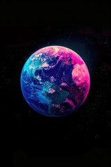 Obraz premium Vibrant Illustration of Planet Earth's Rich Palette, Generative AI