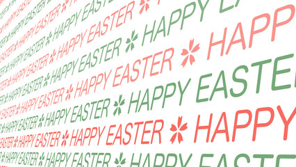 Happy easter text on white background with modern font layout for festive greeting card