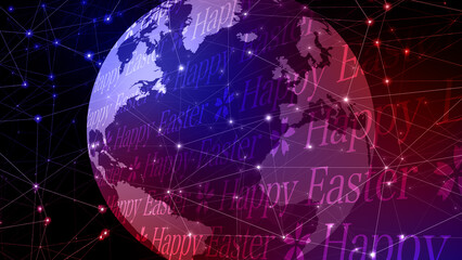 Happy easter text and world globe special intro to festive mood of easter with creative design