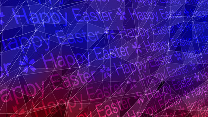 Background with connected lines and festive vibe happy easter text card template for special occasion