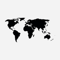 World map - Black map of world on transparent background. Vector Illustration EPS10.
