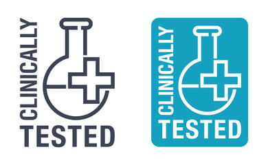 Clinically tested pictogram with lab testing tube