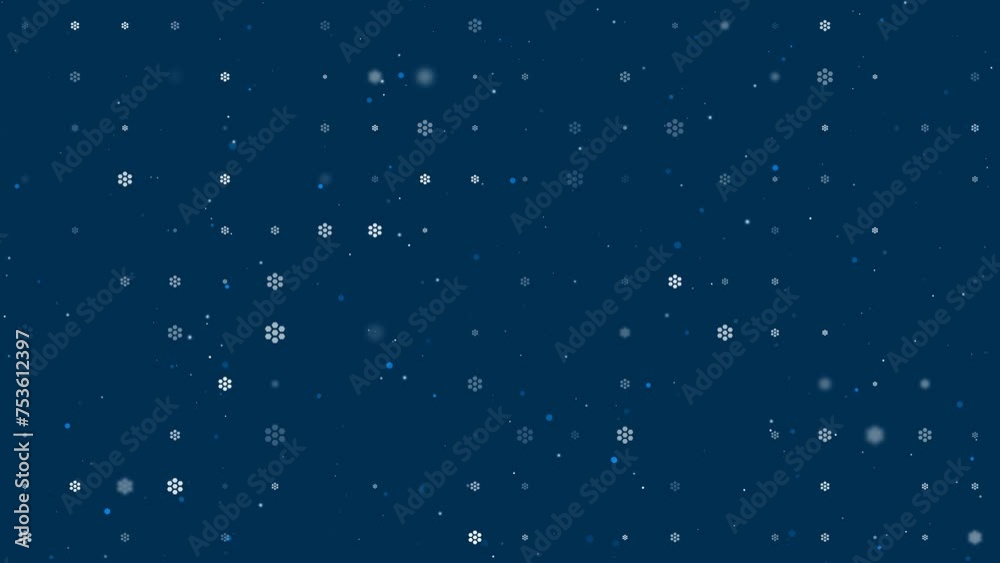 Poster template animation of evenly spaced hive symbols of different sizes and opacity. animation of transp
