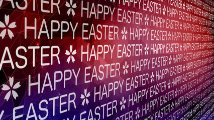 Happy easter text abstract background with festive typography, modern design, and traditional vibes