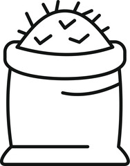 Sack field wheat icon outline vector. Farm harvest rural. Element country nature