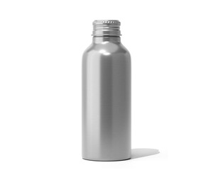 Aluminum Metal bottle Packaging Isolated On Transparent Background, Prepared For Mockup, 3D Render.