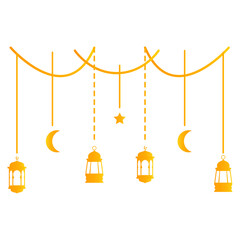 Ramadan Kareem Lantern Hanging Decoration. Vector Illustration