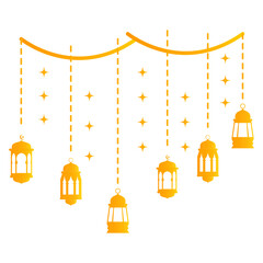 Ramadan Kareem Lantern Hanging Decoration. Vector Illustration