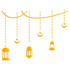 Ramadan Kareem Lantern Hanging Decoration. Vector Illustration