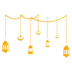 Ramadan Kareem Lantern Hanging Decoration. Vector Illustration