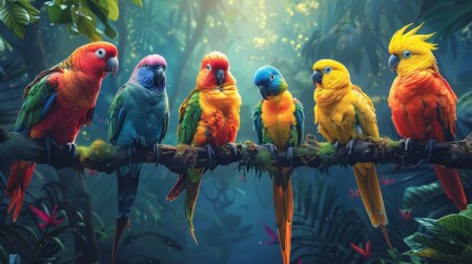 ..Exotic birds in Eden's trees, ideal for birdwatching, education, or brightening up your home...